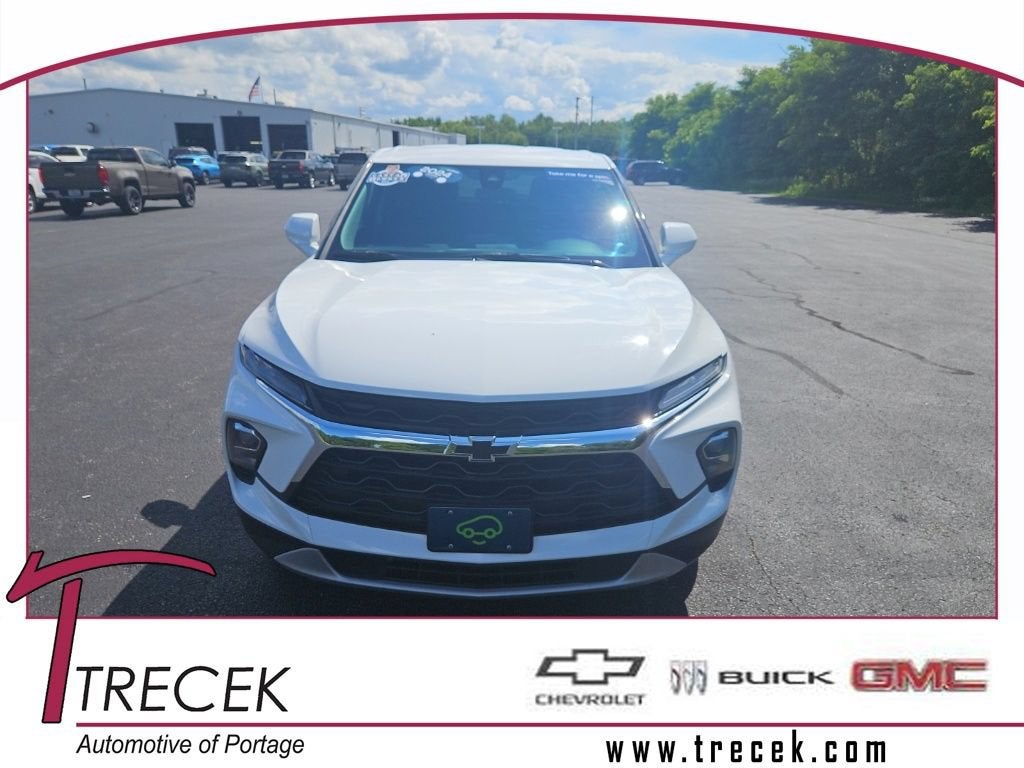 2024 Chevrolet Blazer 2LT in Summit White — front three-quarter view
